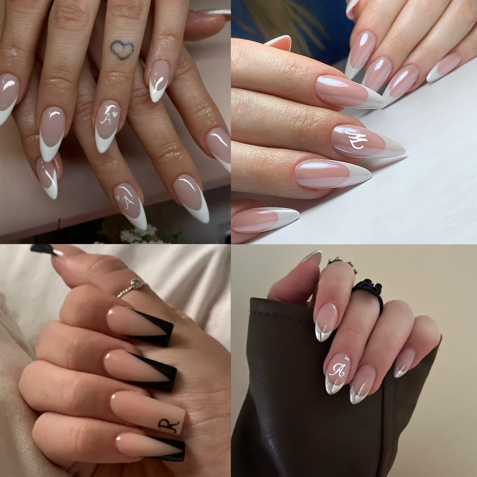 nooepc 3d-nail-stickers gold-silver-black-white create metallic accents
