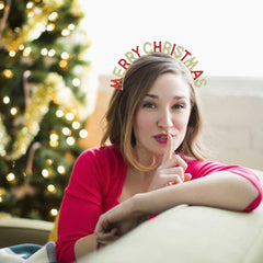 Noonhorse Merry Christmas headband metal curve fits securely with comfortable wear.