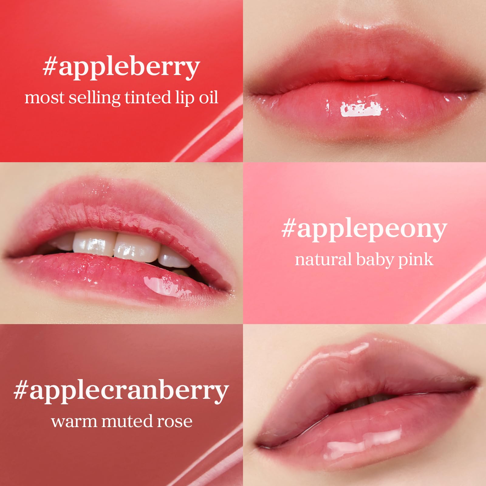 NOONI 24 hour hydration lip oil close up with glossy finish