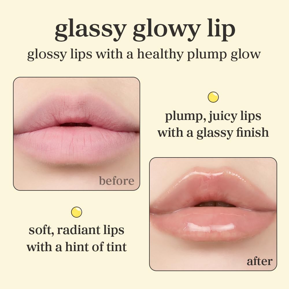 Nooni Applecoco Lip Oil texture swirl shows glossy, moisturizing finish.