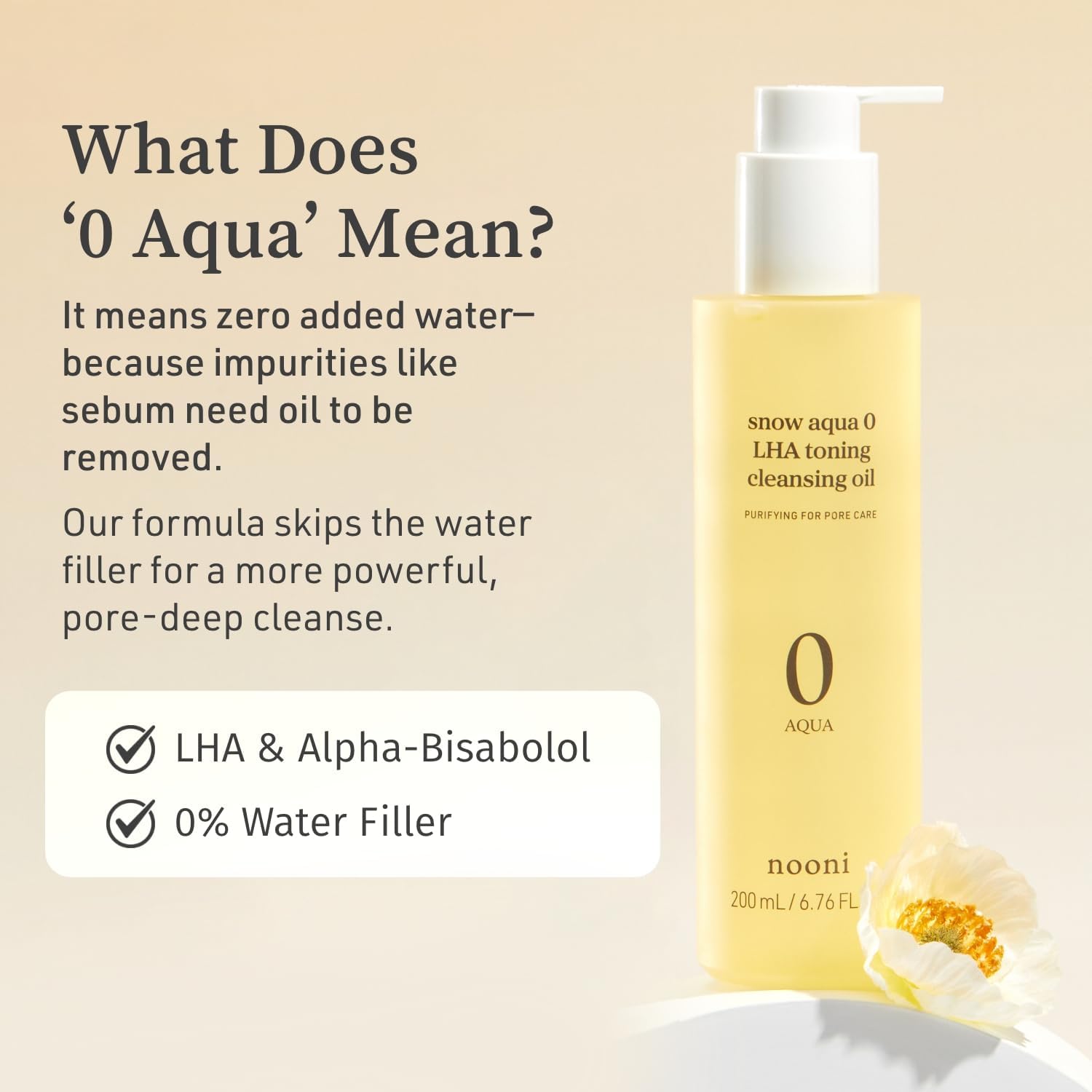 NOONI glass-skin result visualized through purifying oil cleanse.