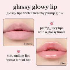 NOONI Applepeony lip oil glossy swatch reveals subtle tint and hydration