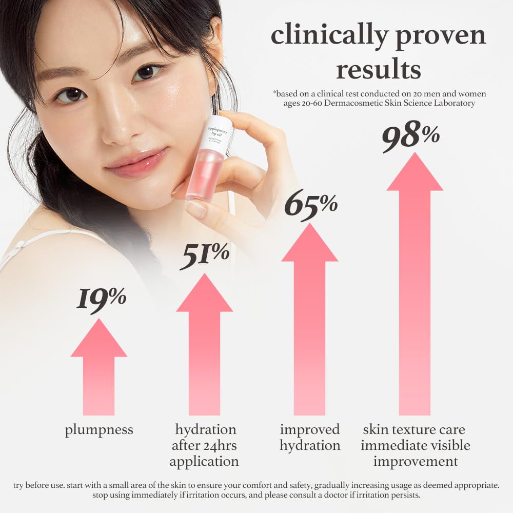 NOONI Applepeony lip oil ingredients showcase apple seed oil and peony extract