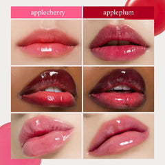 Nooni lip oil set packaging, gifting-ready glossy tube perfect for stockings