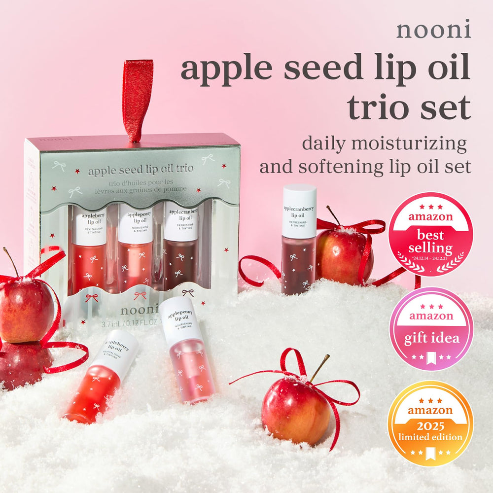 NOONI pink tint lip oil gloss swatch for natural glow and moisture