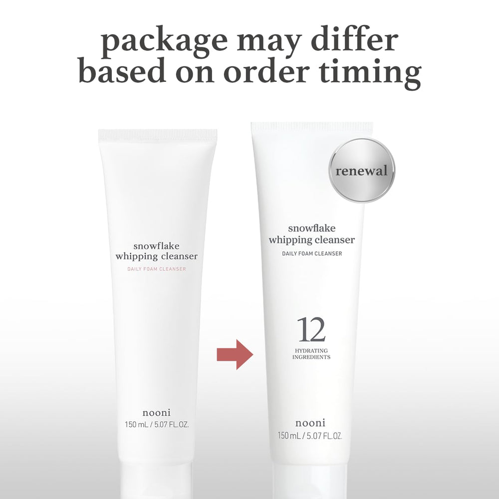 NOONI Snowflake Cleanser fluffy mousse application image hints at light cleansing