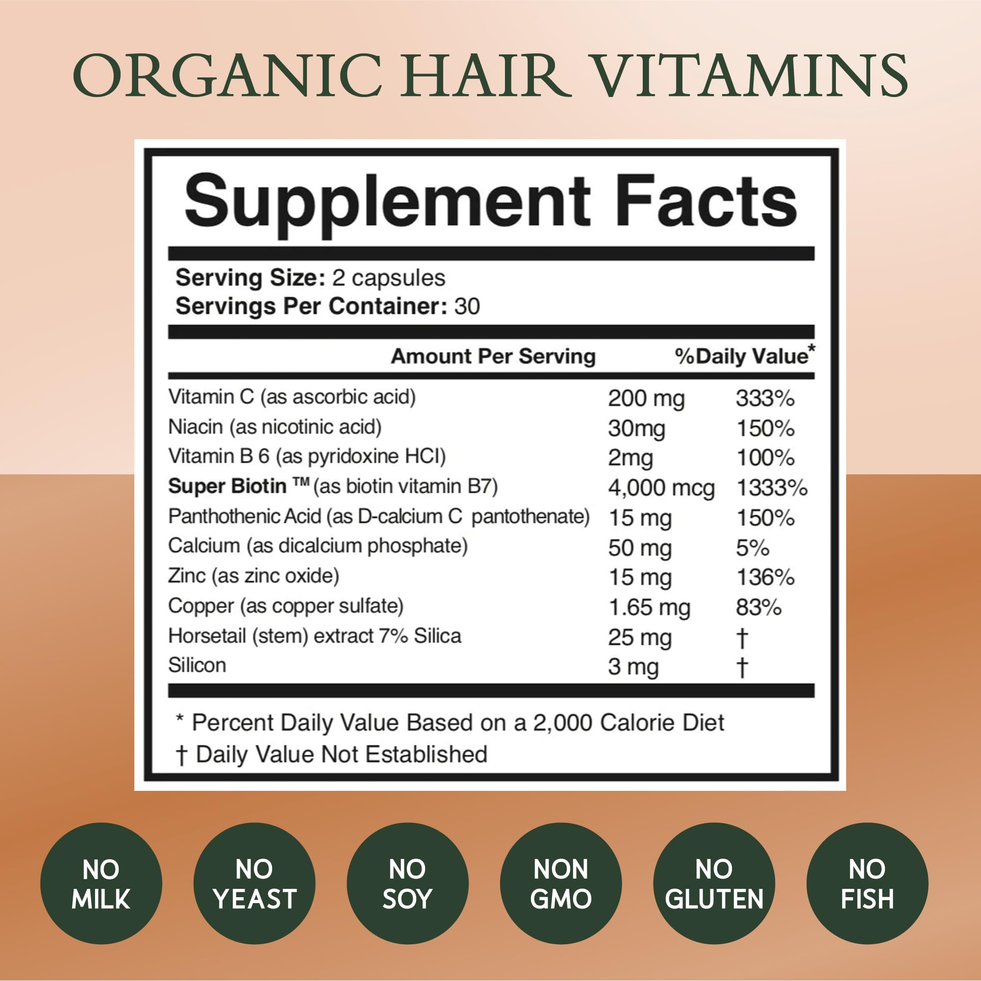 NOOR HAIR capsules close-up showing the vitamin blend for hair support.