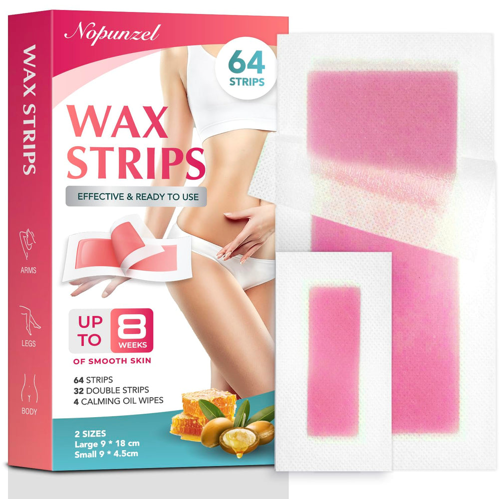 NOPUNZEL Wax Strips 64-pack for easy at-home waxing with mess-free handling
