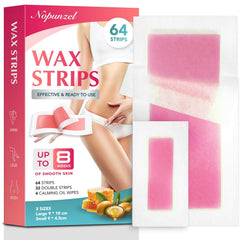 NOPUNZEL Wax Strips 64-pack for easy at-home waxing with mess-free handling