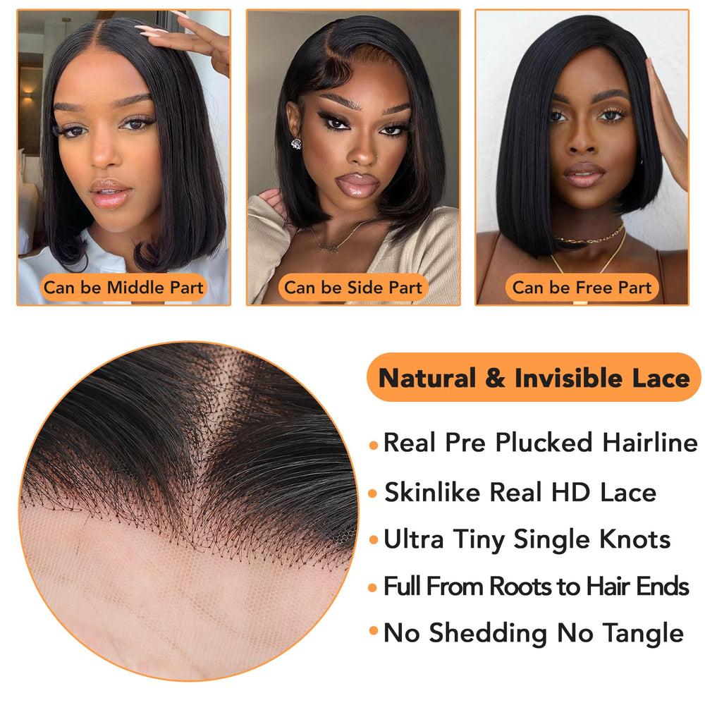 Nopxam Bob Wig party or wedding look showcasing natural color and full-bodied style.