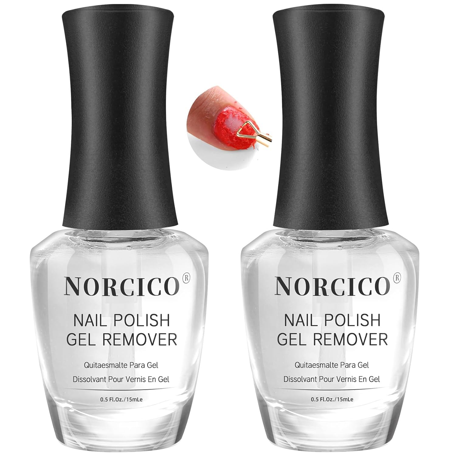 NORCICO gel polish remover 2pc pack for fast at-home nail care