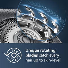 Norelco 9400 ComfortGlide rings protect skin during smooth, irritation-free shaving.
