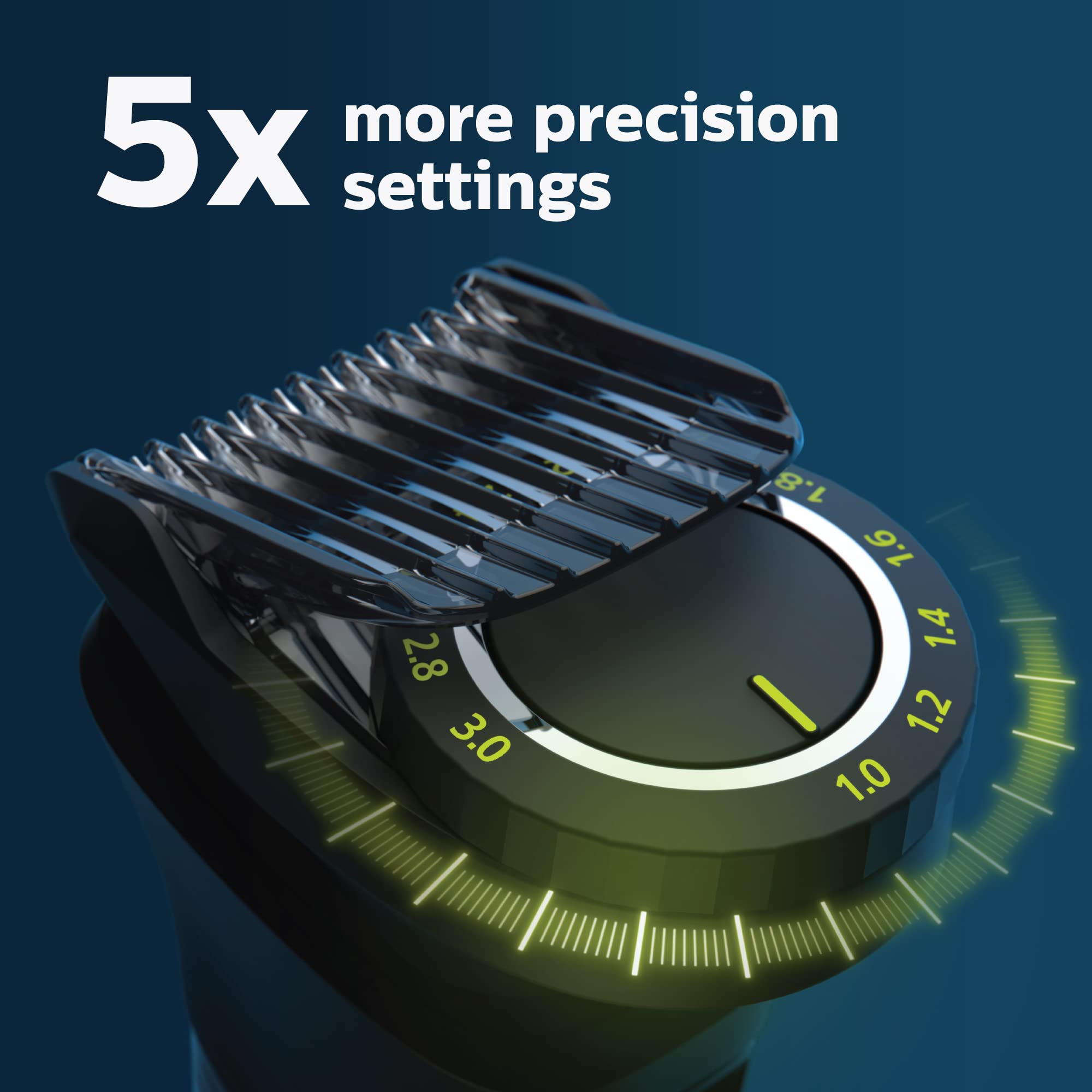 Norelco Multigroom 9000 head hair trim for versatile grooming on the go.
