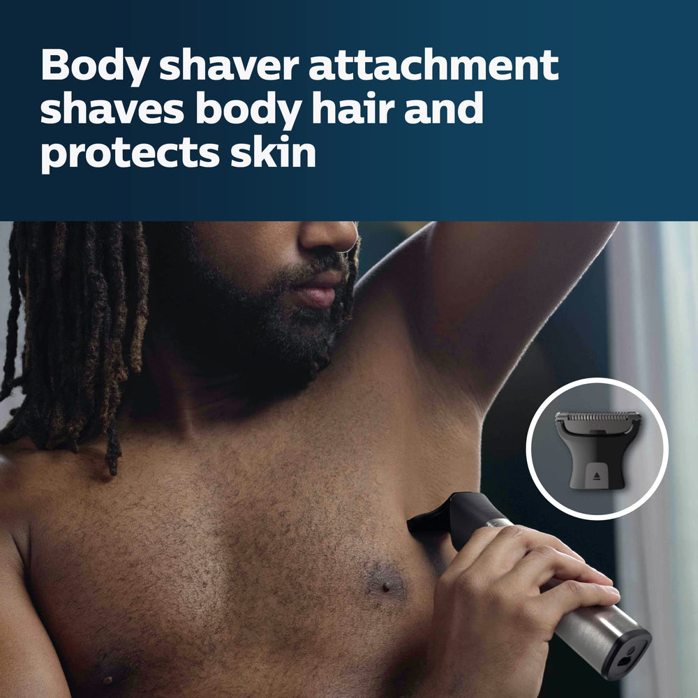 Norelco Multigroom 9000 nose and ear trimmer for quick detail cleanups.