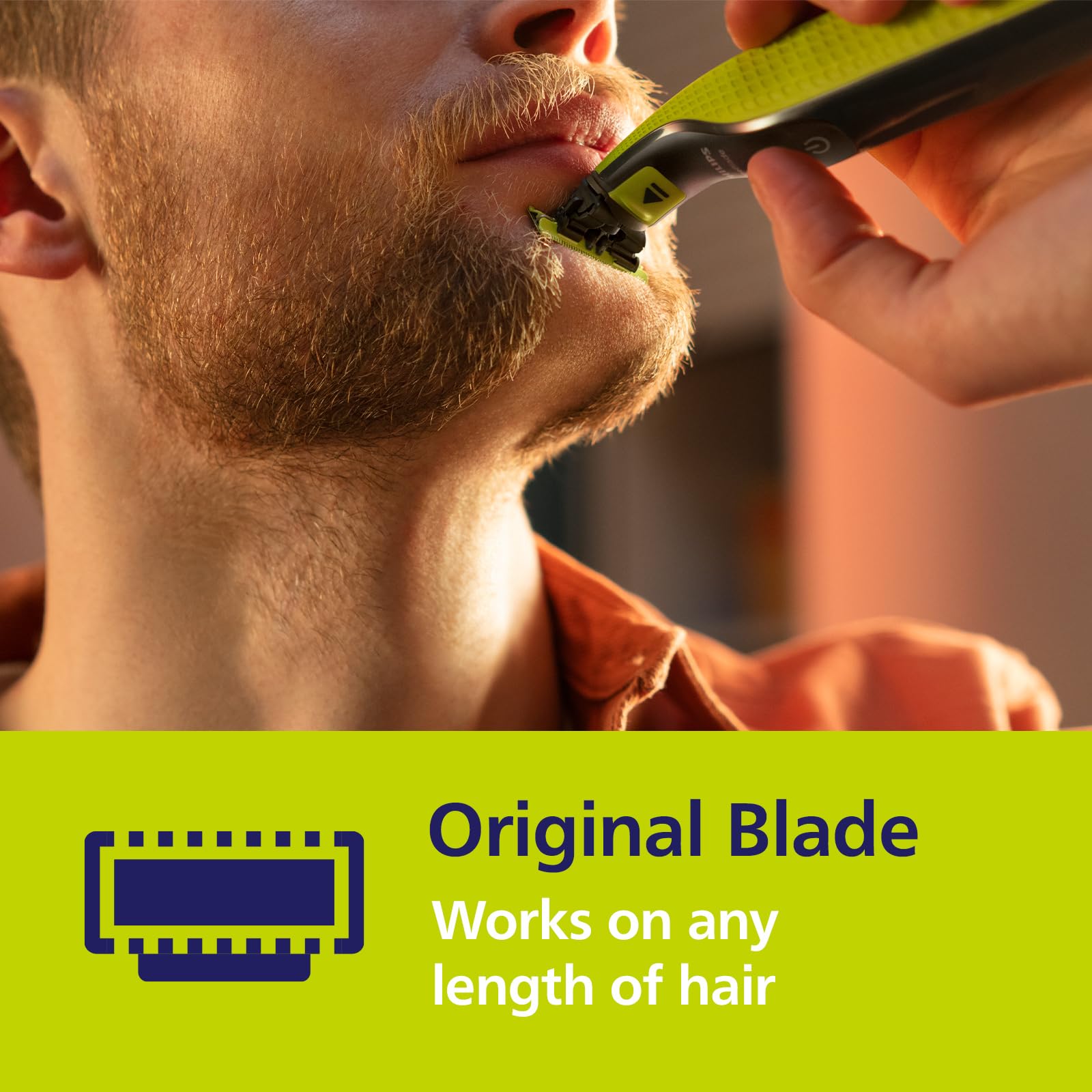 Norelco OneBlade edge trimming enables precise lines for detailing