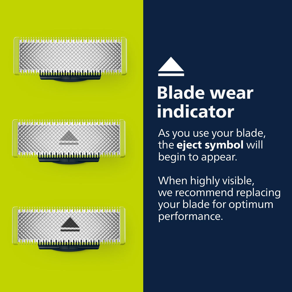 Norelco OneBlade handle with blade attached for versatile facial and body grooming