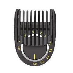 Norelco precision comb 1-3mm close-up for precise beard trimming.
