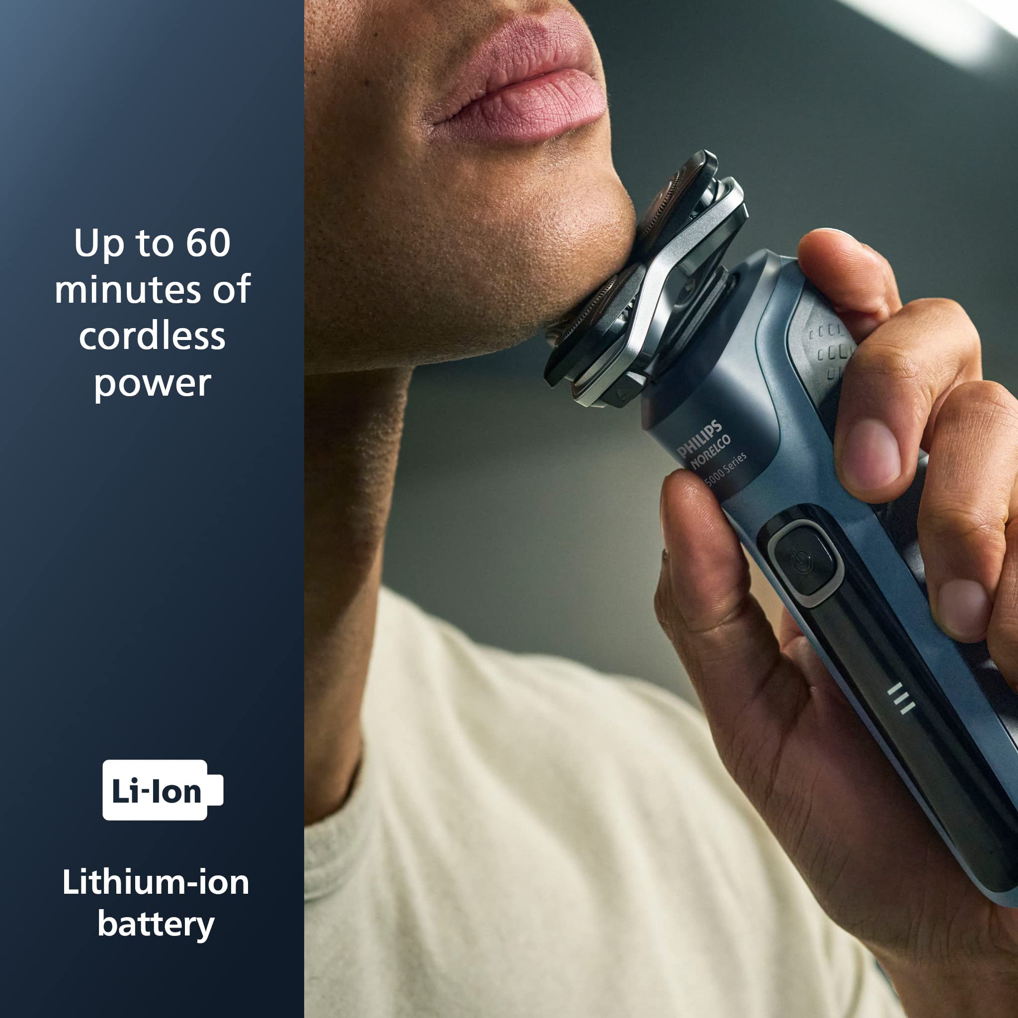Norelco S5880 wet and dry shaving covers quick routines including the shower