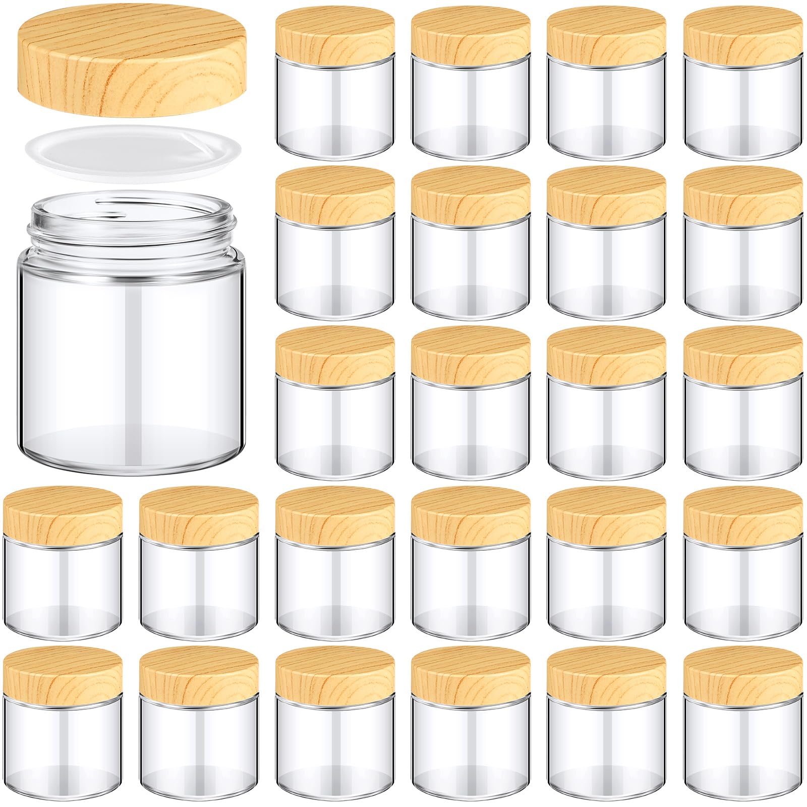 Norme 24-pack 4oz glass jars with lids, ideal for travel-size cosmetics.