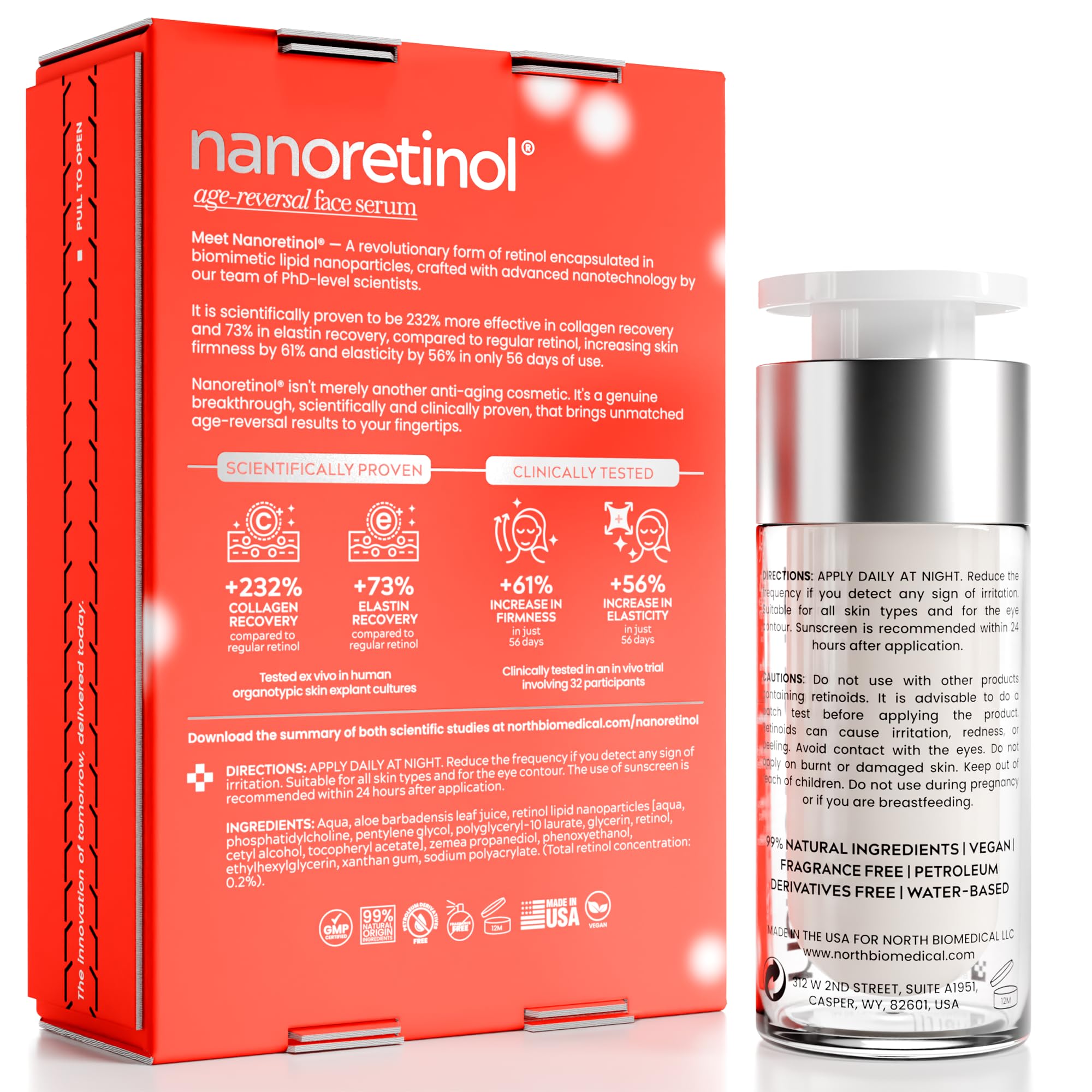 North Biomedical Nanoretinol eye-contour applicator shows targeted care for delicate areas.