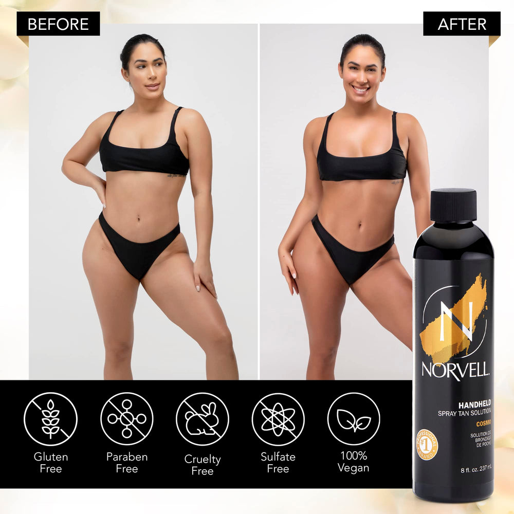 Norvell Cosmo application hands illustrating even, streak-free results