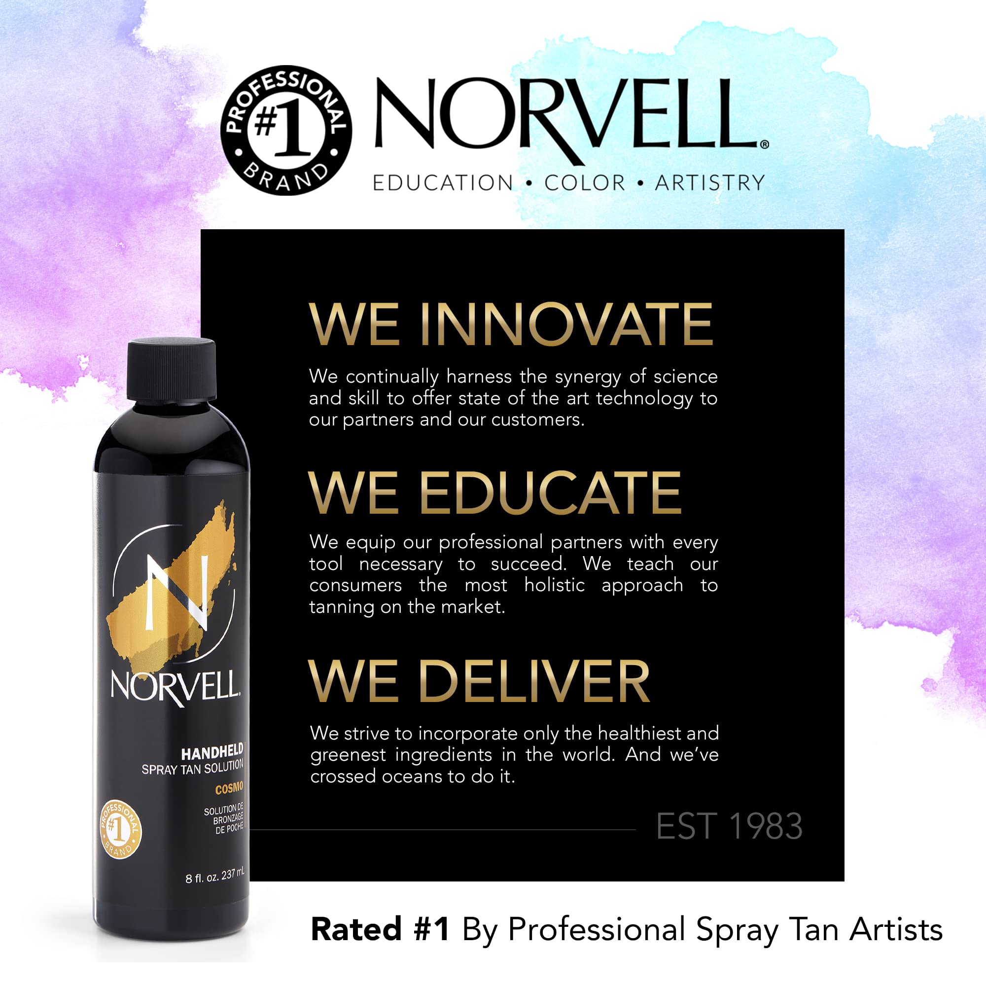 Norvell Cosmo dispense nozzle demonstrating controlled spraying