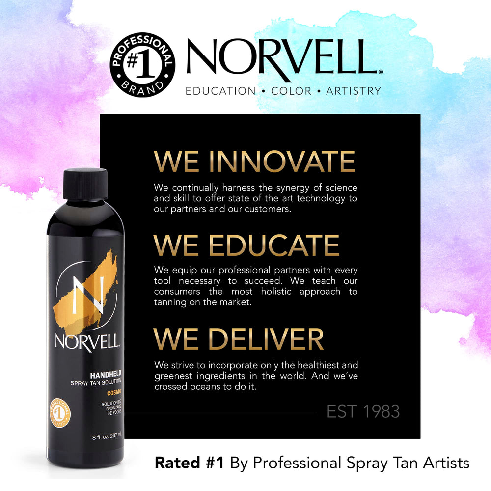 Norvell Cosmo dispense nozzle demonstrating controlled spraying