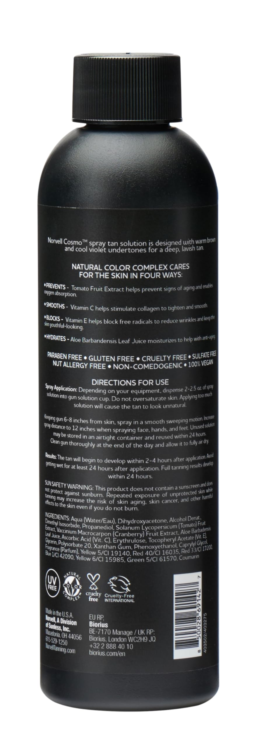 Norvell Cosmo solution pour closeup showing rich formula consistency