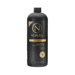 Norvell Cosmo spray tan bottle delivering a natural bronze glow.