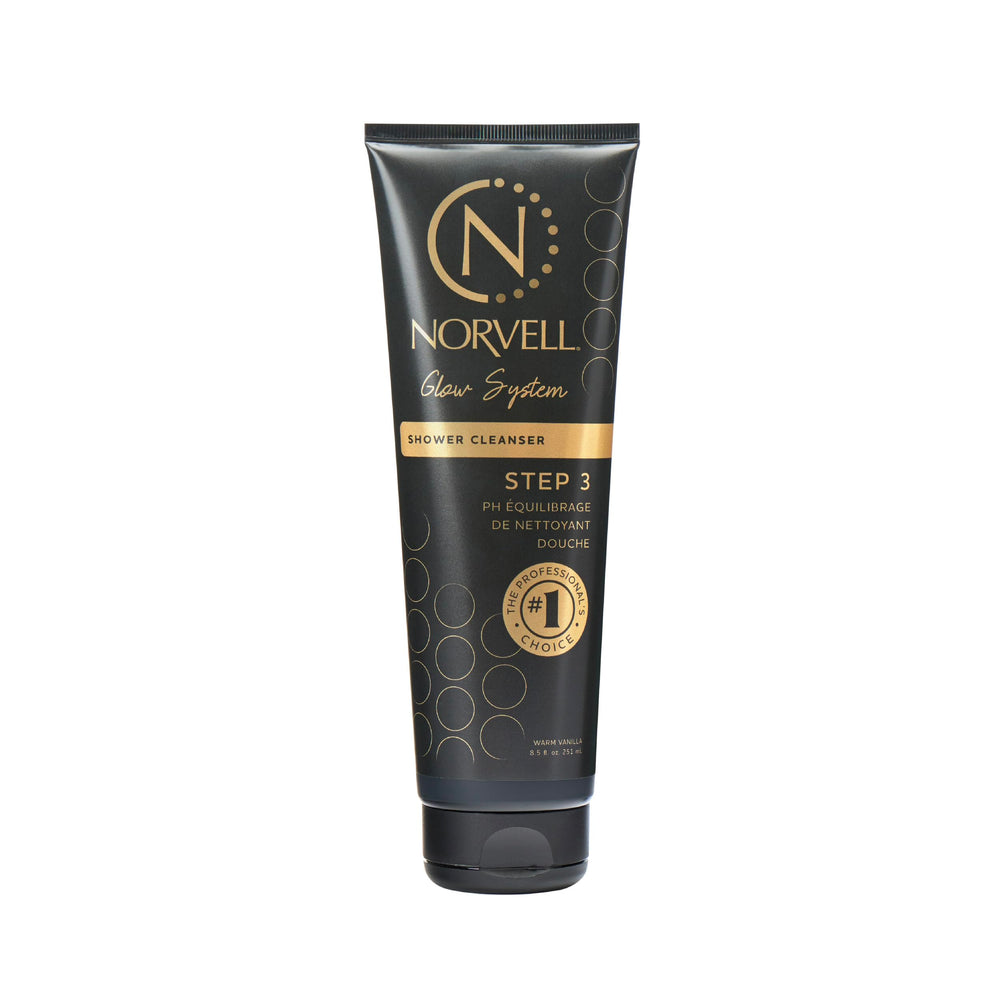 Norvell post self-tanner cleanser bottle promotes balanced skin and even color maintenance.