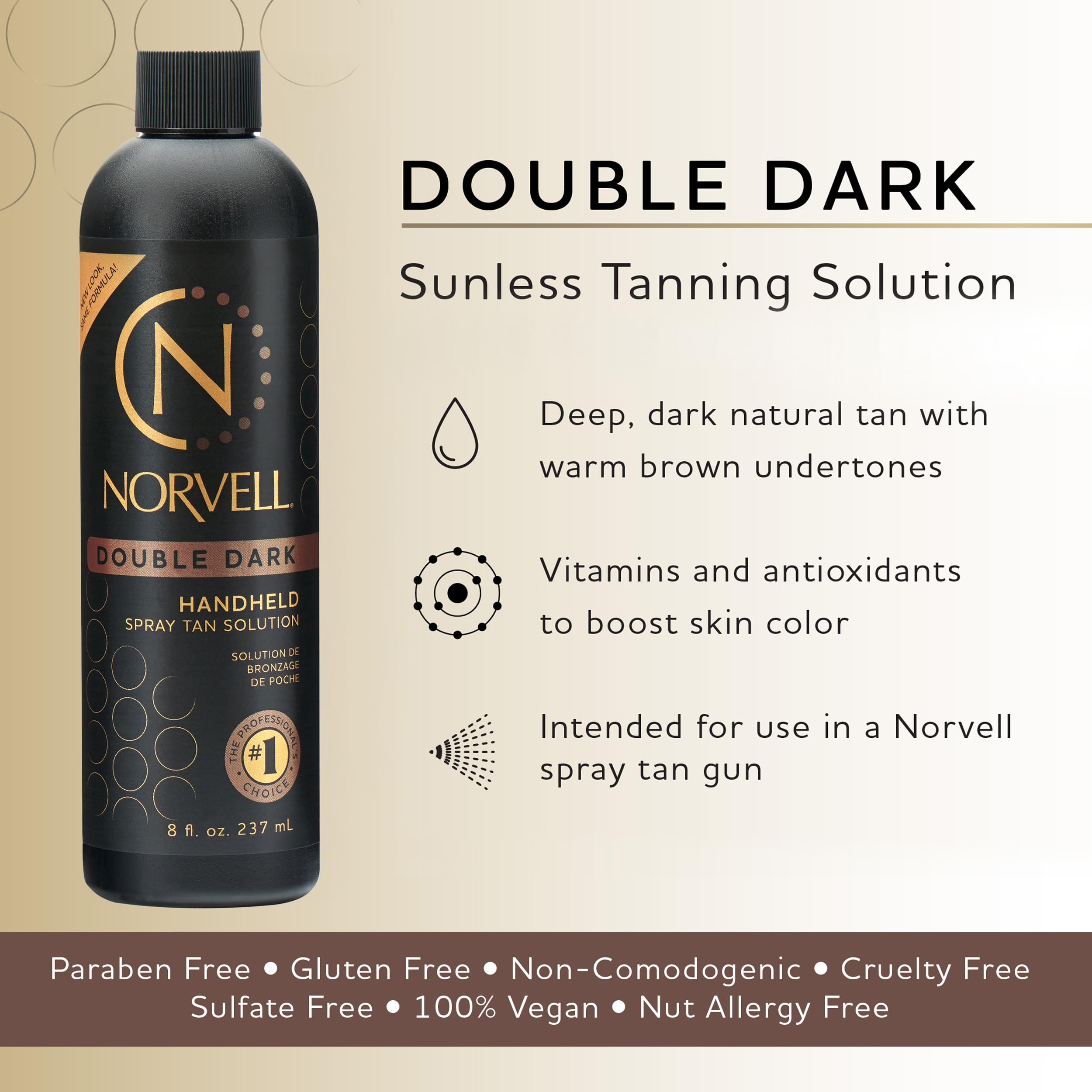 Norvell Premium Spray Tan Double Dark bottle pour for easy application