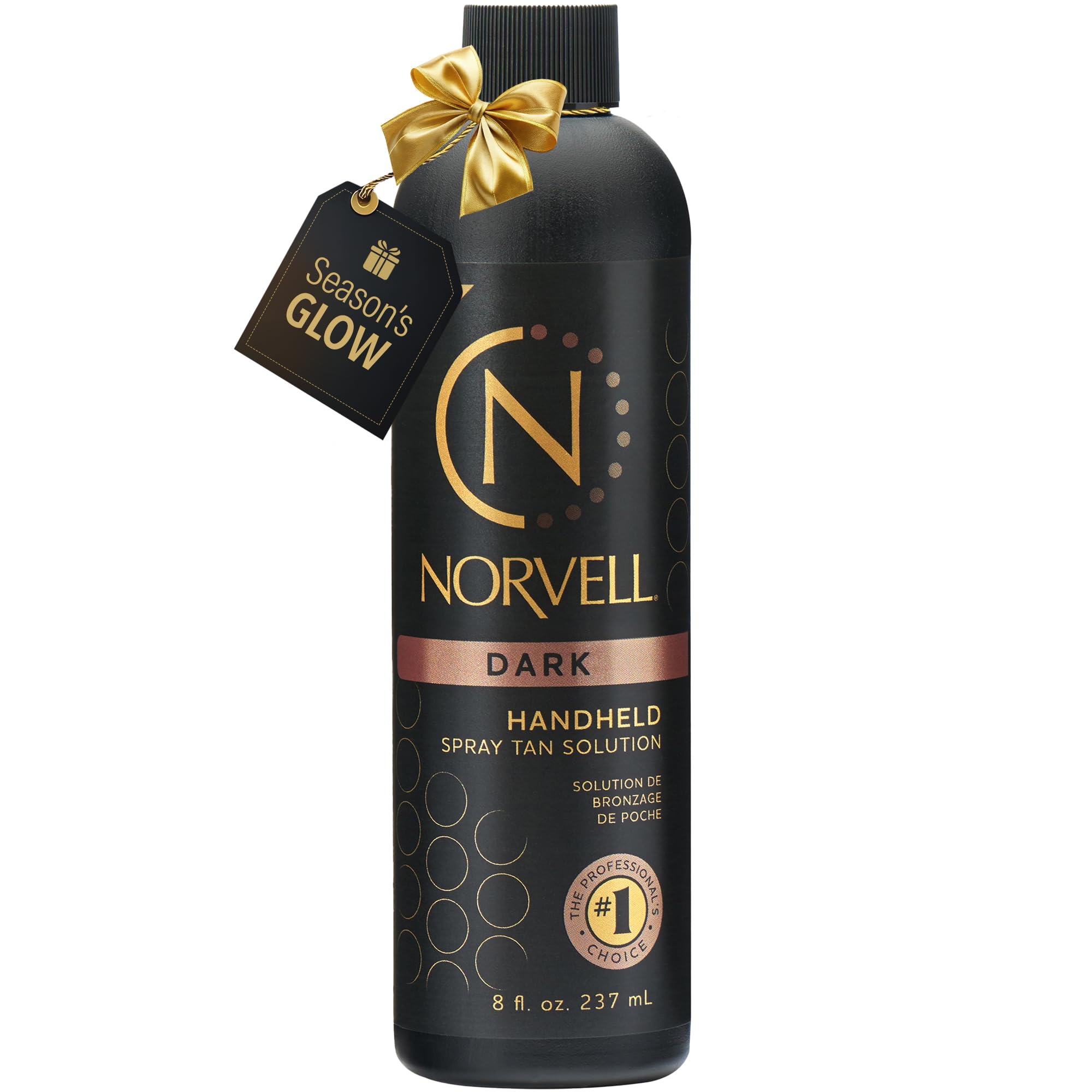 Norvell Premium Spray Tan Solution Dark 8oz front label highlights deep bronze shade