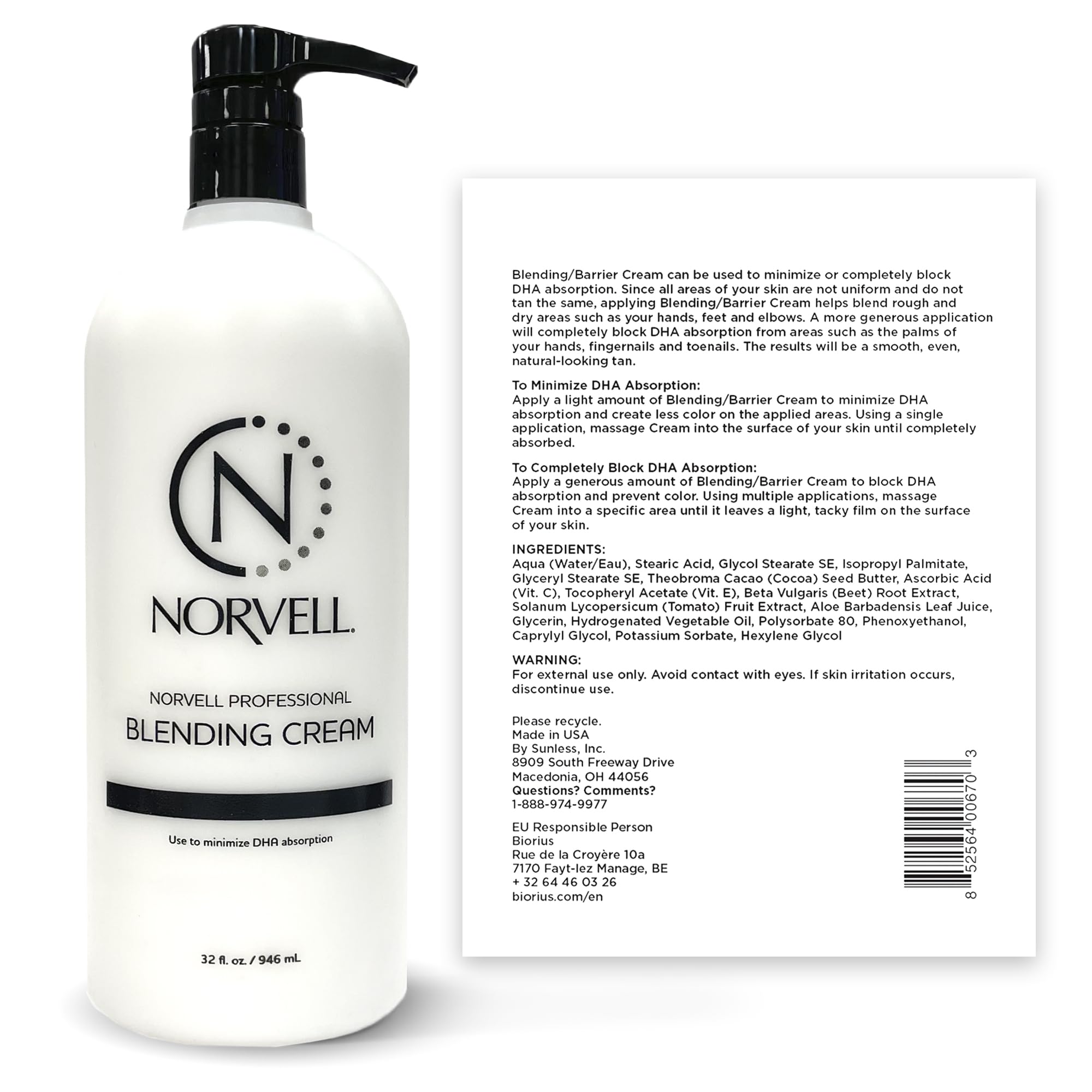 Norvell barrier cream texture close-up shows pre-tan moisturizer for smooth color.