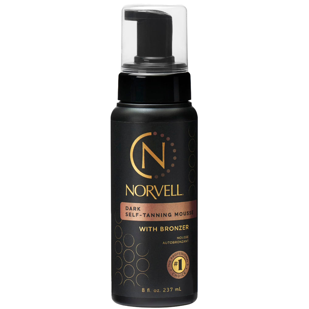 Norvell sunless dark mousse bottle pour shows instant glow