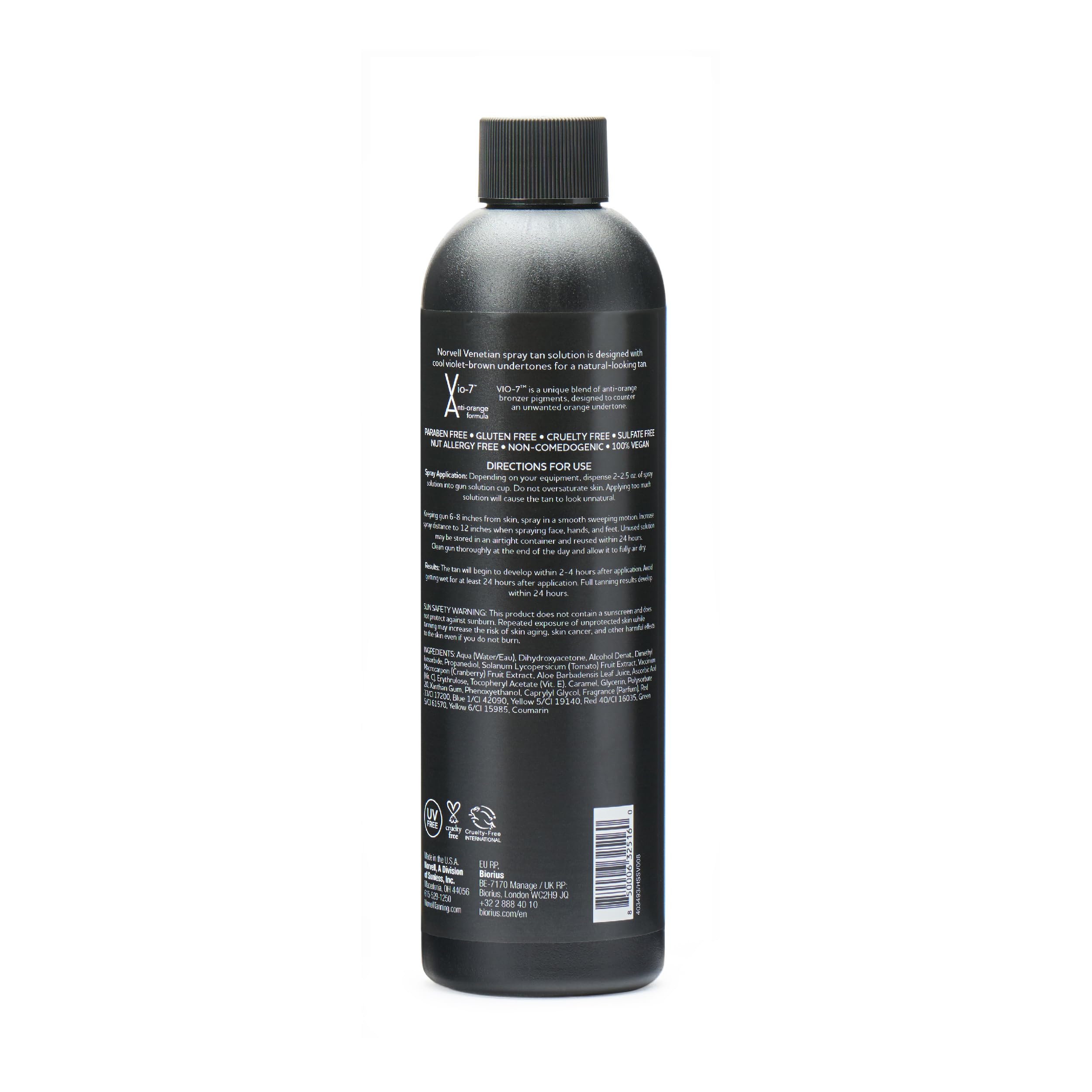 Norvell Venetian bottle ready-for-spray-tan supports professional studios with reliable color outcomes.