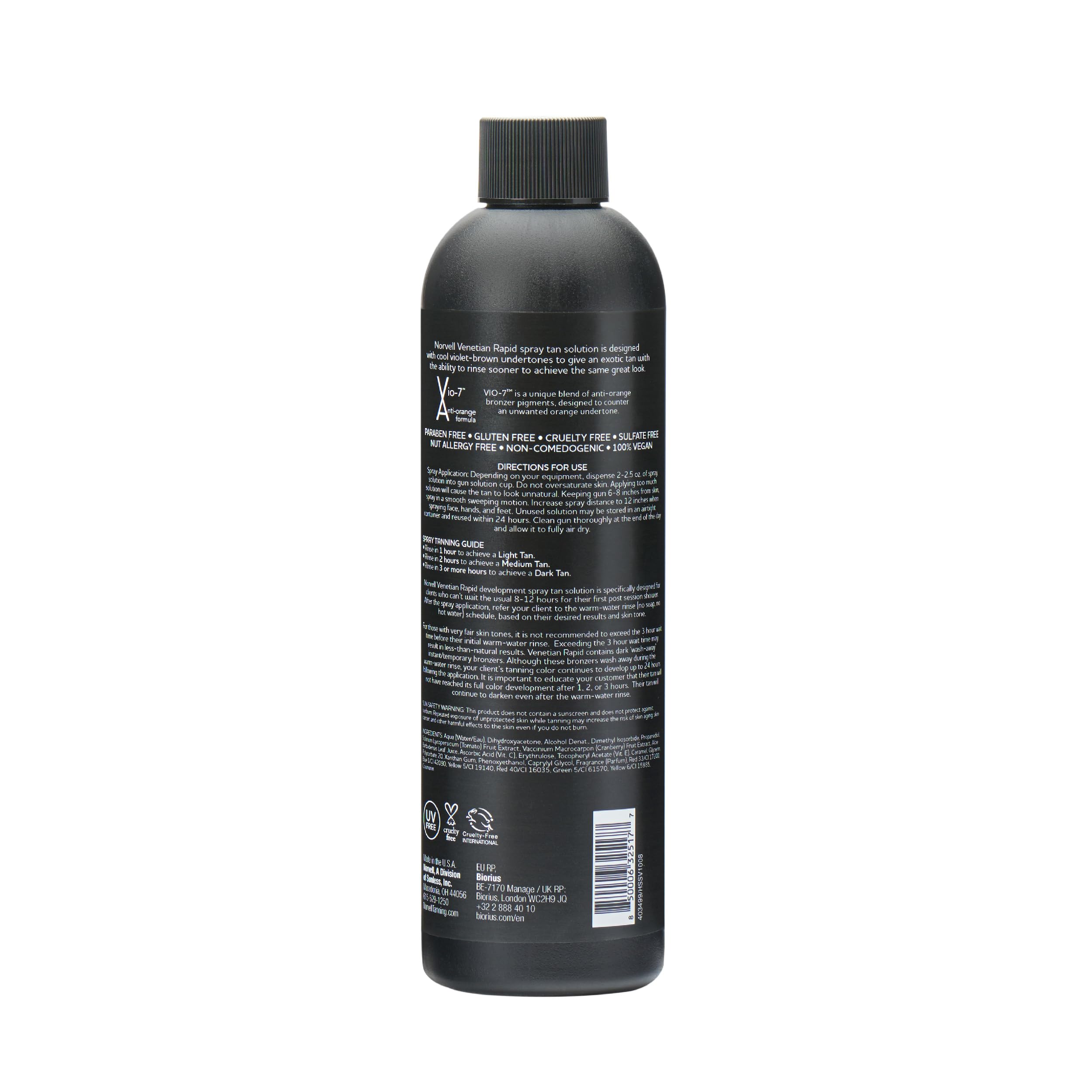 Norvell Venetian One recommends waiting 8 hours before shower to optimize color development.