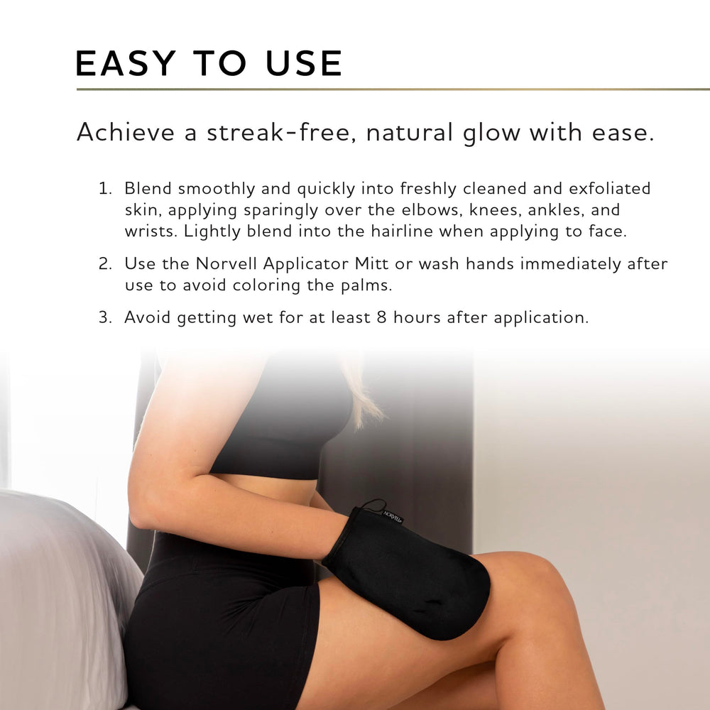 Norvell Venetian Rapid Self Tanner anti-orange formula emphasizes natural bronze without harsh tones.