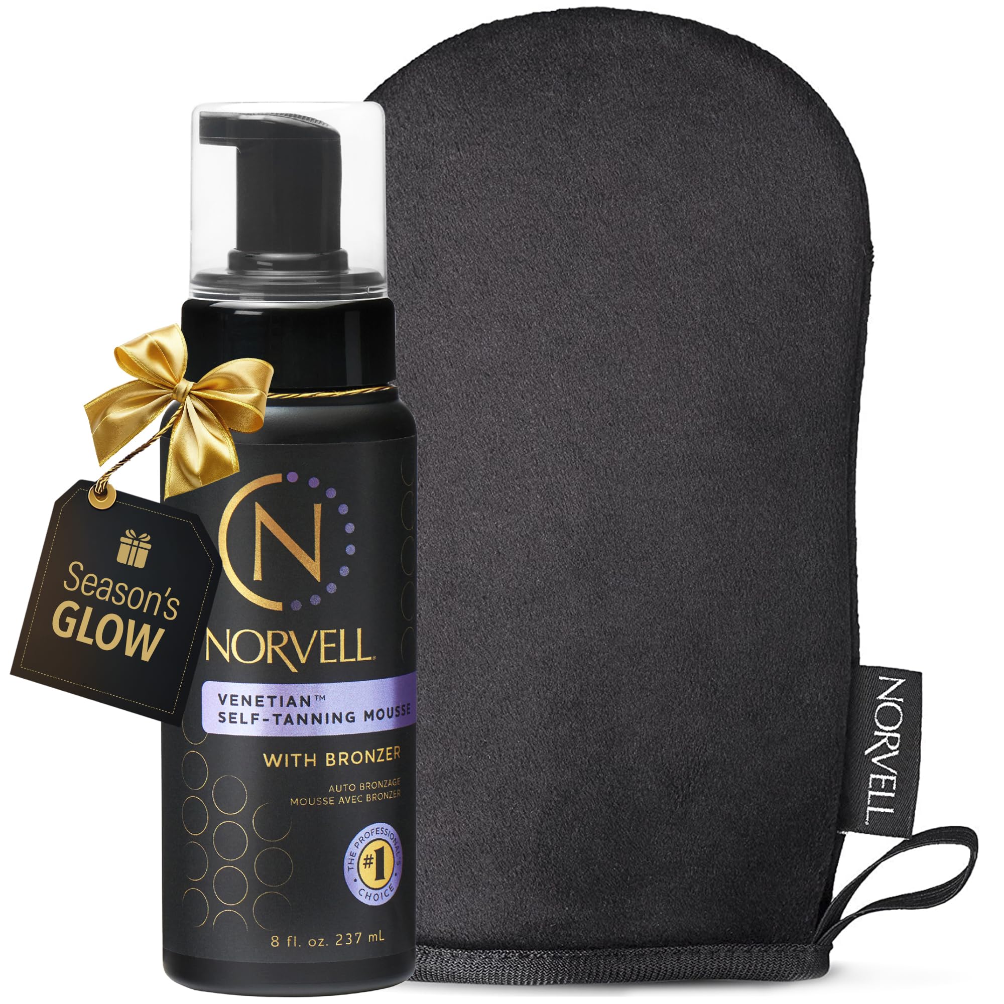 Norvell Venetian self tanning packaging shows premium kit for at home tanning