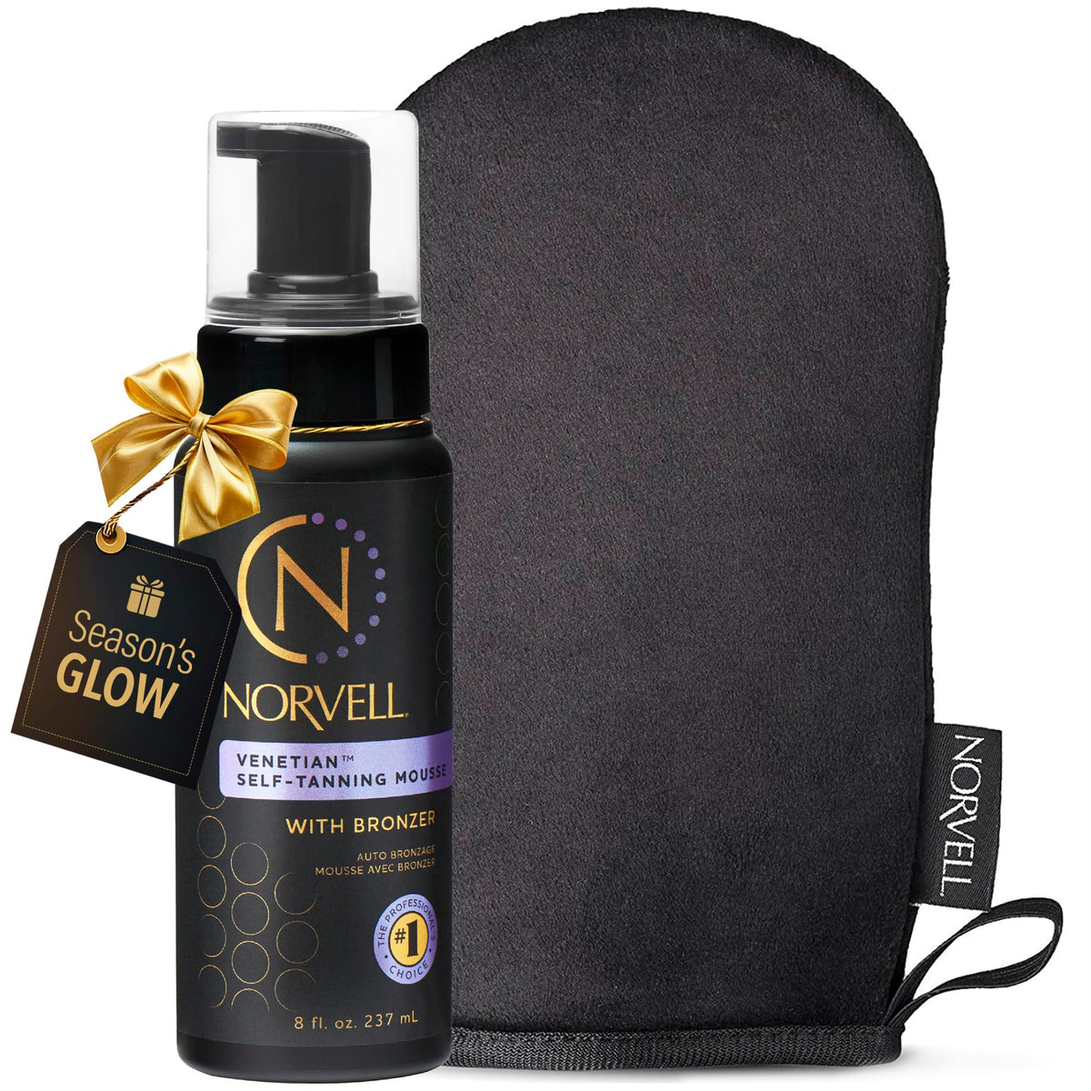 Norvell Venetian self tanning packaging shows premium kit for at home tanning