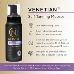 Norvell Venetian Sunless Mousse foam texture close-up for smooth application