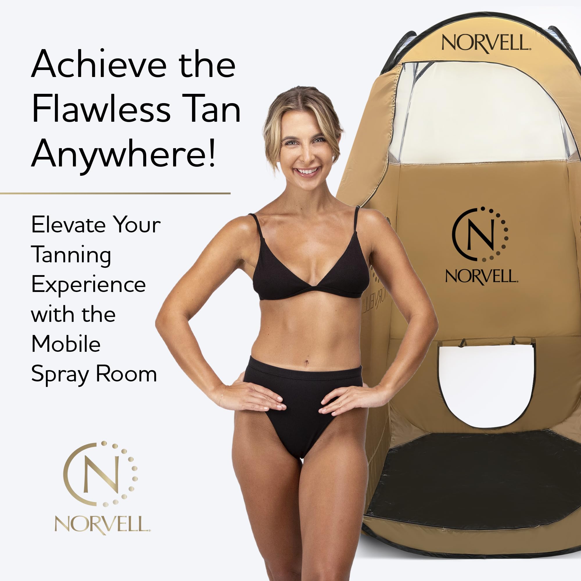 Norvell XL tent heavy-duty vinyl bottom protects flooring from overspray.