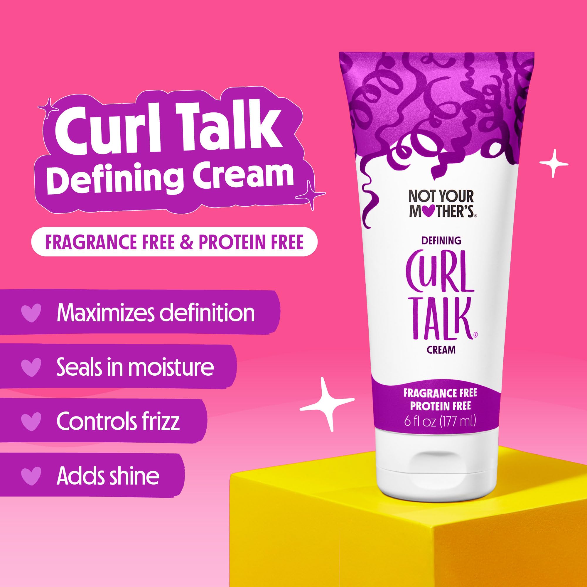 Not Your Mother's Curl Talk Sculpting Gel application showing flexible hold for defined curls.
