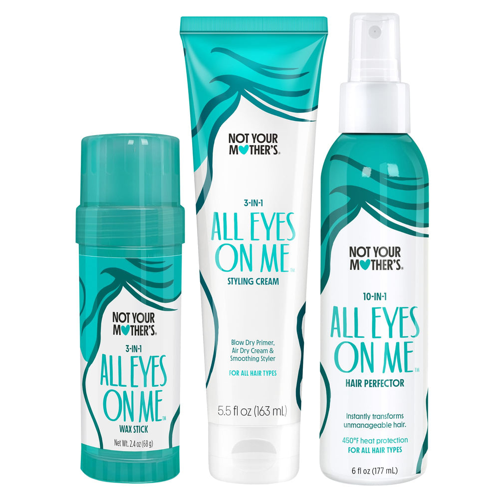 Not Your Mother's All Eyes On Me packaging box, 3-pack set for all hair types.