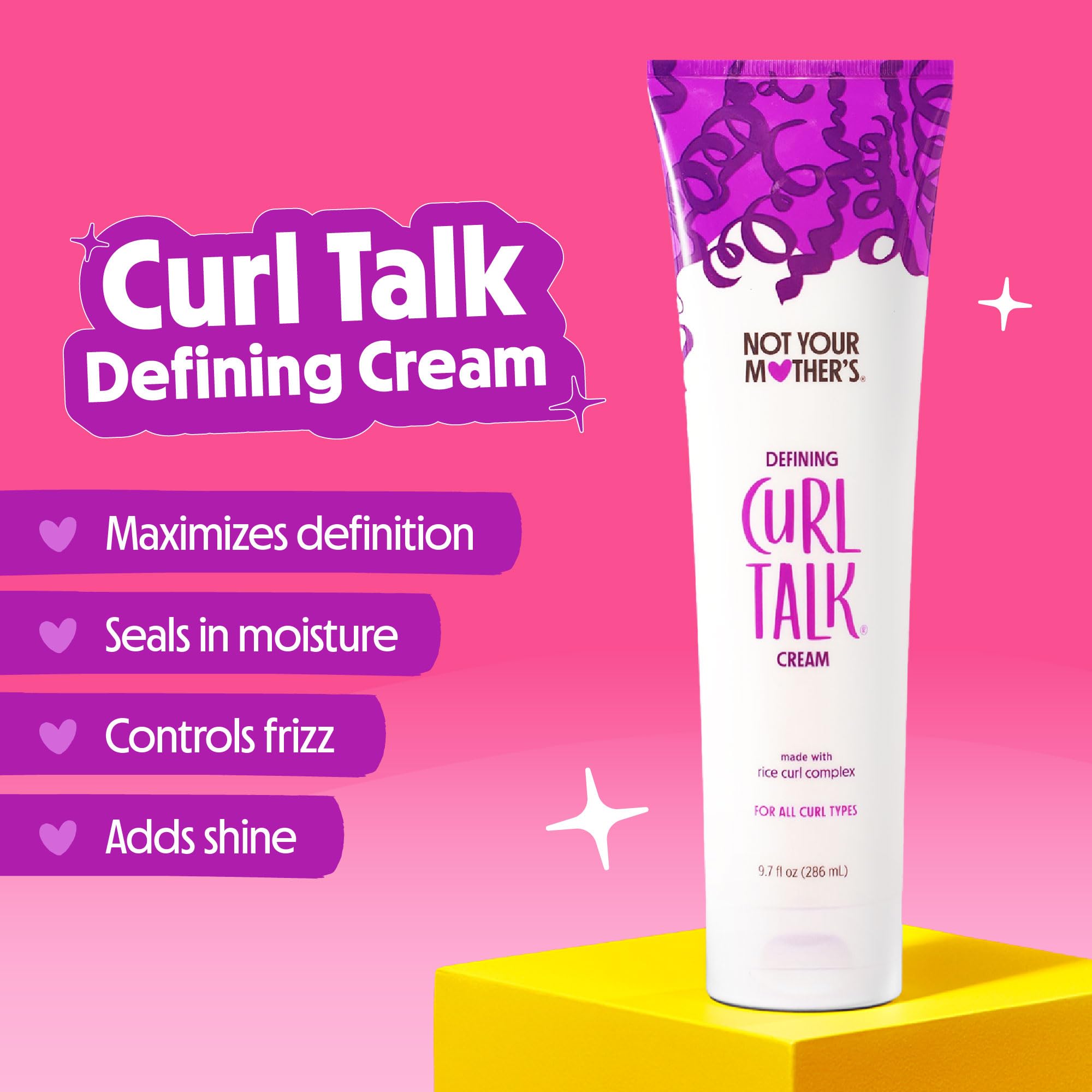 Not Your Mother's Curl Talk Defining Cream in hand for shaping curls.