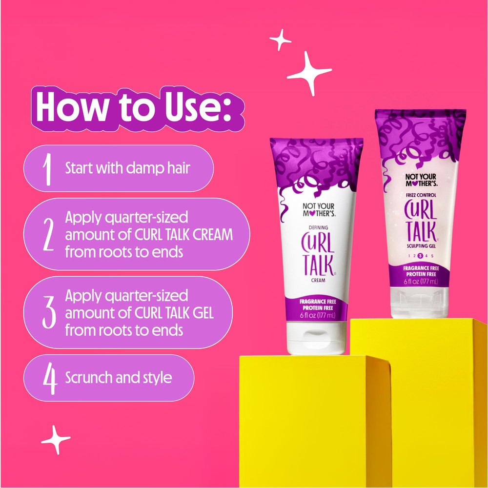 Not Your Mother's Curl Talk Gel on damp hair delivers frizz-free definition.