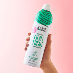 Not Your Mother's dry shampoo spray application image shows easy root spray from 8-10 inches away.