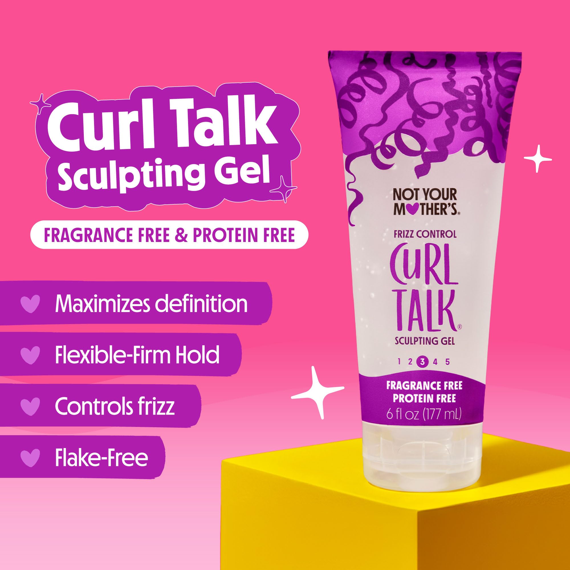 Not Your Mother's Fragrance-Free Curl Talk Cream top view for moisture and shine.