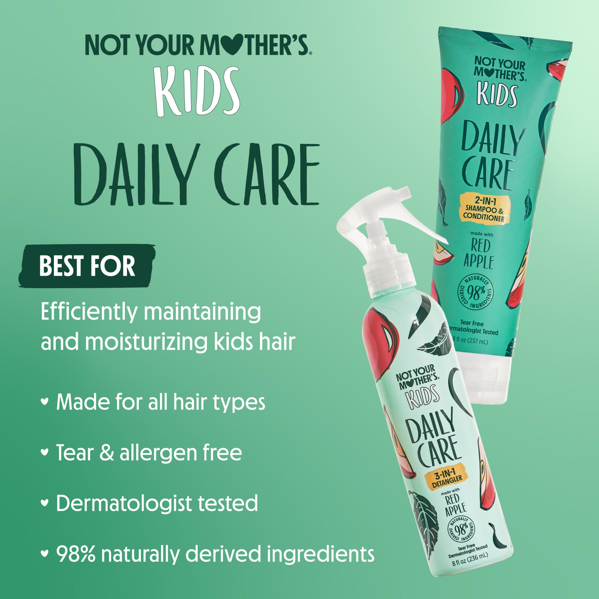 Not Your Mother's Kids Daily Care 2-in-1 shampoo lather close-up highlighting detangling.