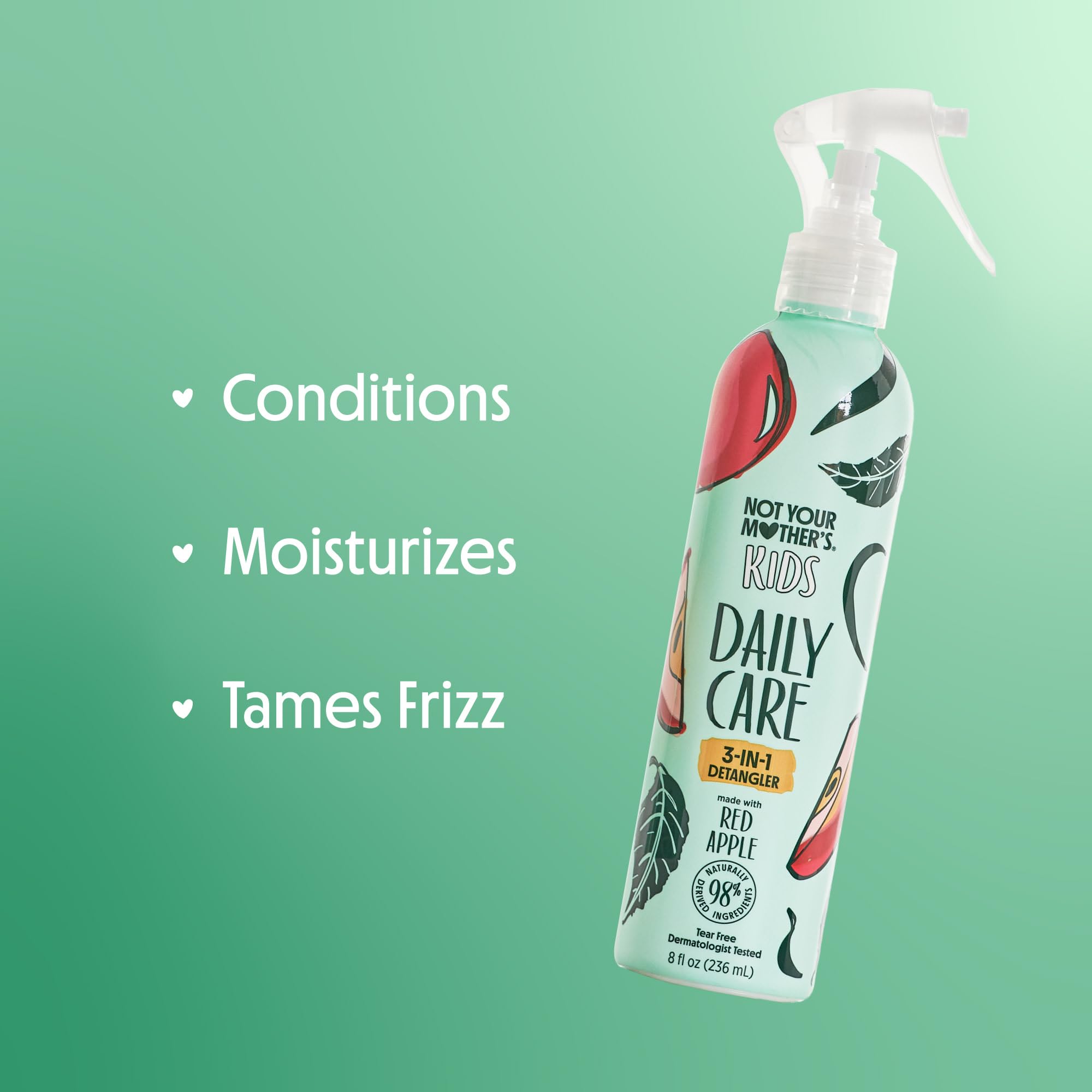 Not Your Mother's Kids Daily Care detangler spray application on hair for easy comb-through.