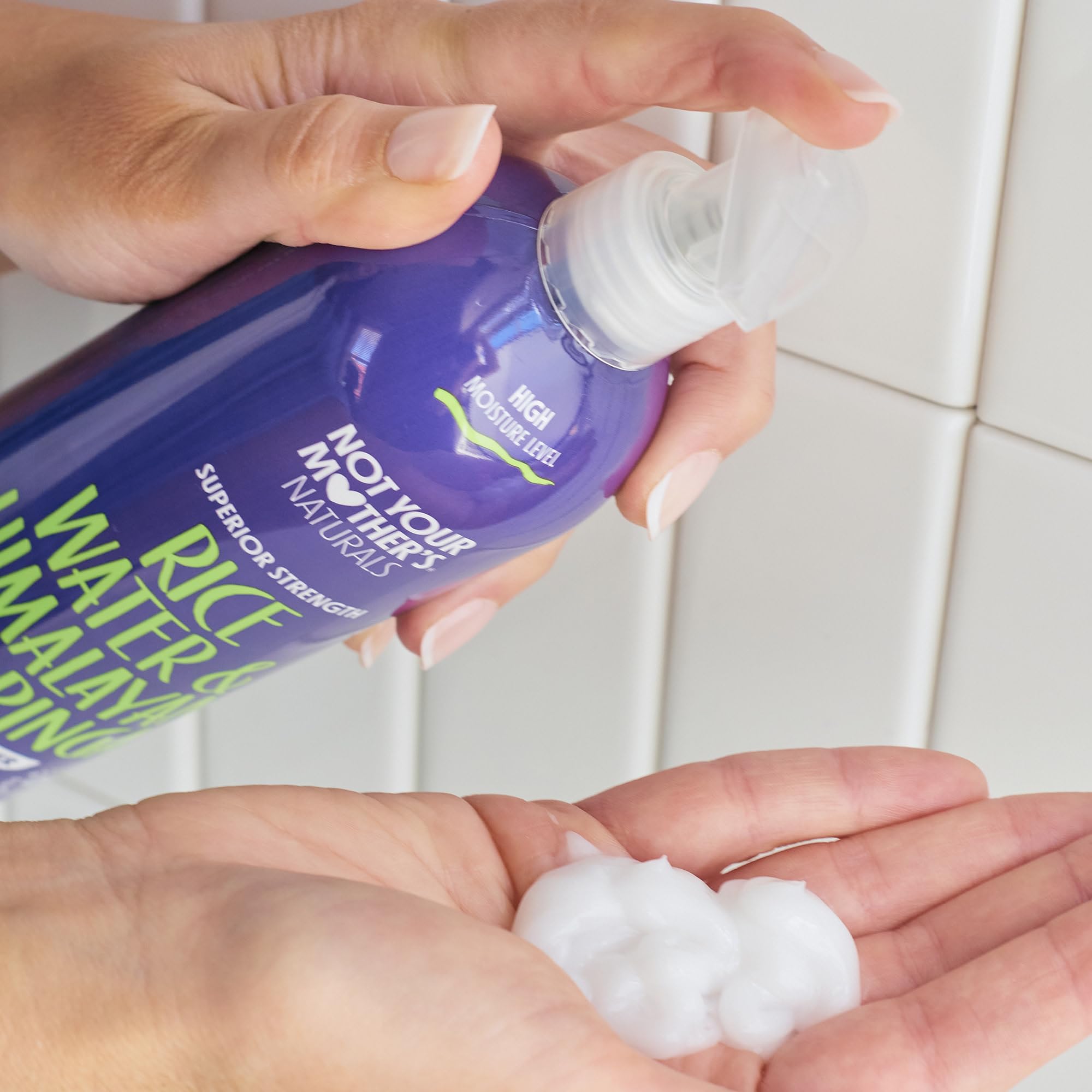 Not Your Mother's Naturals color-treated hair compatibility shown on bottle for safe use.